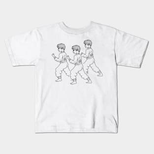 group of children practicing martial arts Kids T-Shirt